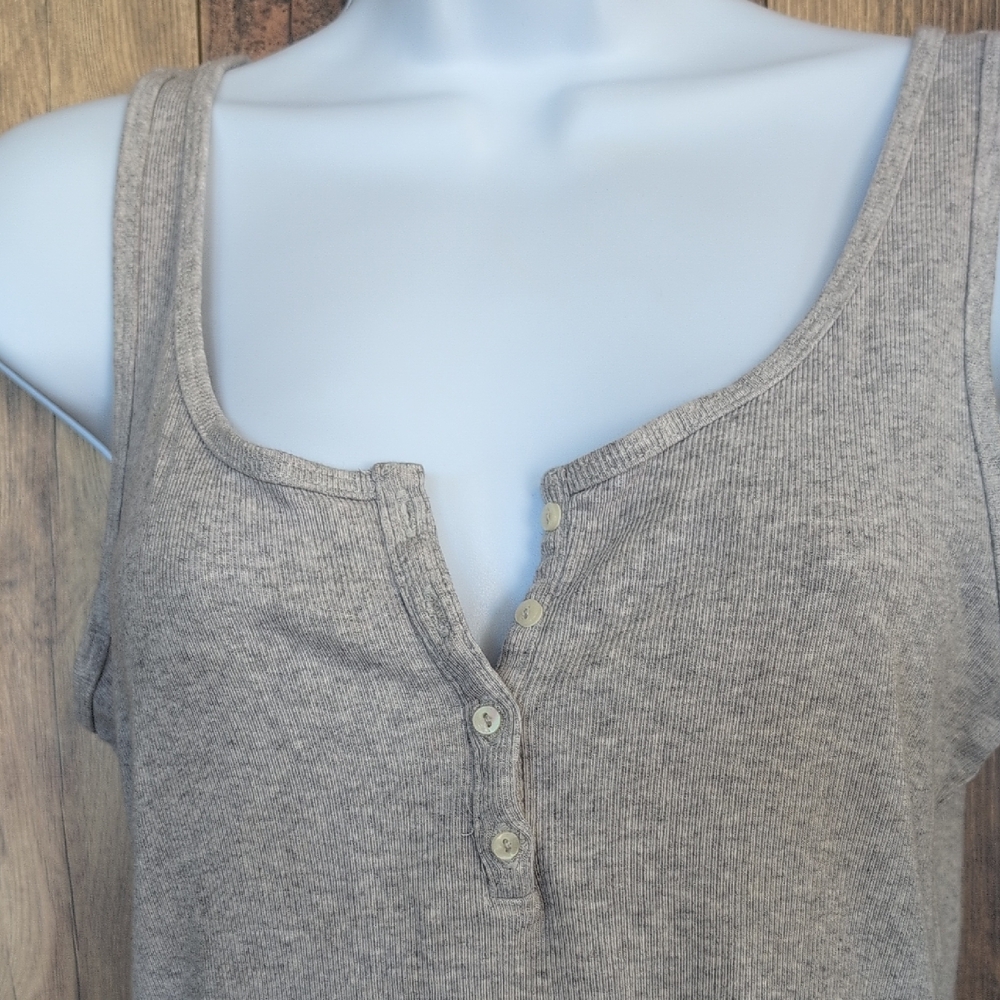 H&M Gray Ribbed Crop Tank Top M T149 - Picture 4 of 7